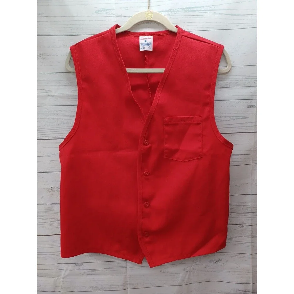 Vtg Unisex Work Vest Supermarket Grocery Store Employee Uniform Volunteer M - Picture 1 of 8